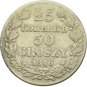 Poland under Russia, Nicholas I, 25 kopecks-50 groschen 1846 MW