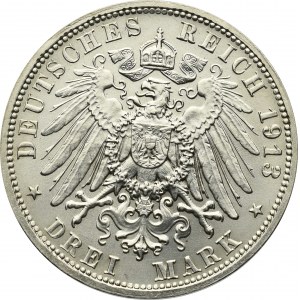 Germany, Preussen, 3 mark 1913