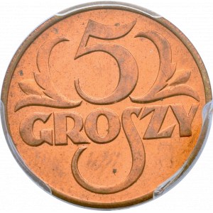 II Republic of Poland, 5 groschen 1938 - NGC MS65 RD