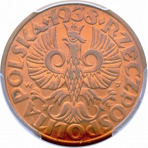 II Rzeczpospolita, 5 groszy 1938 - NGC MS65 RD