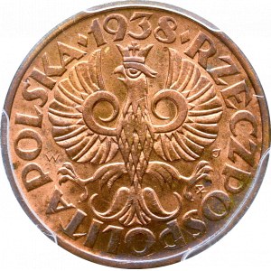 II Republic of Poland, 2 groschen 1938 - NGC MS64 RB