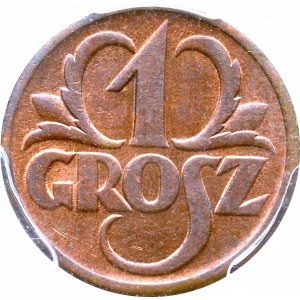 II Rzeczpospolita, 1 grosz 1939 - PCGS MS64 RB