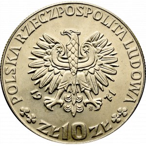 Peoples Republic of Poland, 10 zloty 1971 FAO - Specimen CuNi