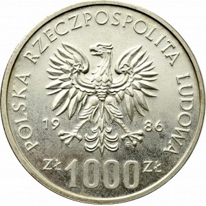 PRL, 1.000 złotych 1986 Narodowy czyn pomocy szkole - Próba Ni