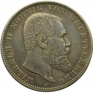 Germany, Wuertemberg, 5 mark 1903