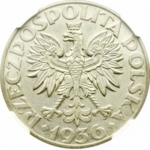 II Rzeczpospolita, 5 złotych 1936 Żaglowiec - NGC UNC Details