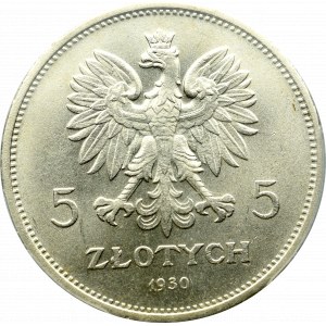 II Rzeczpospolita, 5 złotych 1930 Sztandar - PCGS MS64+