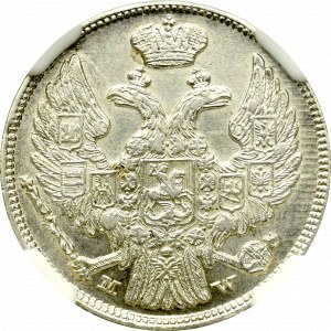 Zabór rosyjski, Mikołaj I, 15 kopiejek=1 złoty 1837 - NGC MS62