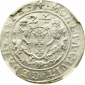 Sigismund III, 18 groschen 1624, Danzig - date overstriked NGC MS63