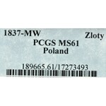Zabór rosyjski, Mikołaj I, 15 kopiejek=1 złoty 1837 - PCGS MS61