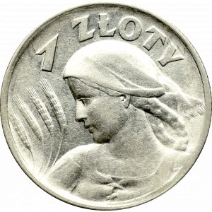II Rzeczpospolita, 1 złoty 1925 (z kropką), Lodnyn Kobieta i kłosy
