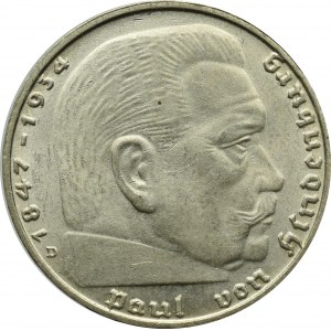 Germany, 2 mark 1939 D Hindenburg