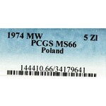 PRL, 5 złoty 1974 Rybak - PCGS MS66