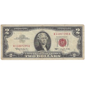 USA, 2 dolary 1963, czerwona pieczęć