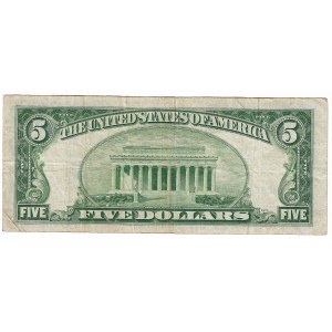 USA, 5 dolarów 1953, niebieska pieczęć