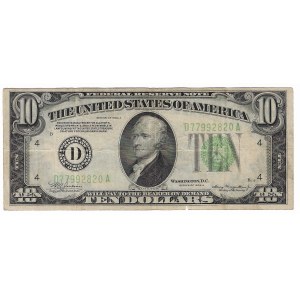 USA, 10 dolarów 1934 A, zielona pieczęć