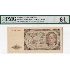 PRL, 10 złotych 1948 BA - PMG 64