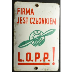 II RP, Plakieta ścienna Liga Obrony Powietrznej i Przeciwgazowej dla małych firm