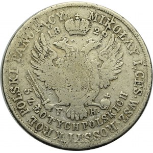 Kingdom of Poland, Nicholas I, 5 zloty 1829