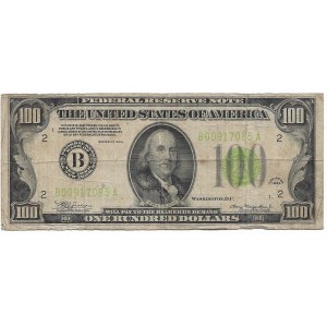 USA, 100 dolarów 1934, zielona pieczęć