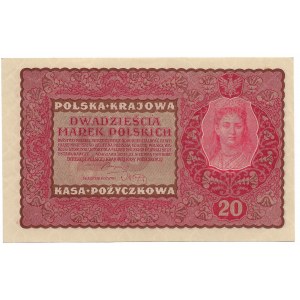 II Rzeczpospolita, 20 marek polskich 1919 II SERJA FB