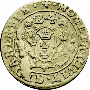 Zygmunt III Waza, Ort 1623/4, Gdańsk - wydrapana druga cyfra nominału