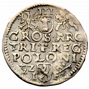 Zygmunt III Waza, Trojak 1592, Poznań - data po lewej stronie