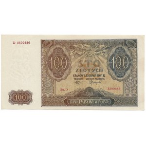 Generalne Gubernatorstwo, 100 złotych 1941 D