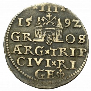 Sigismund III, 3 groschen 1592, Riga