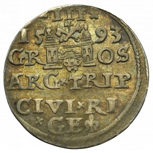 Zygmunt III Waza, Trojak 1593, Ryga - nieopisany LIV