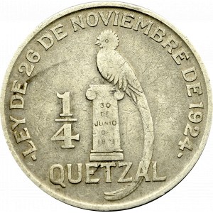 Guatemala, 1/4 quetzal 1928