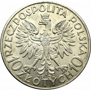 II Rzeczpospolita, 10 złotych 1932 BZM Głowa kobiety