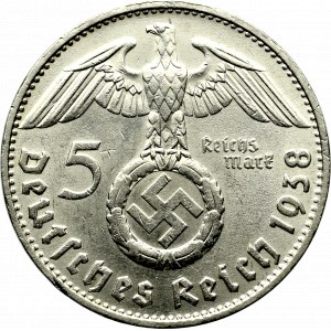 III Reich, 5 mark 1938 Hindenburg D