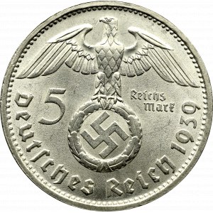 III Reich, 5 mark 1939 Hindenburg D