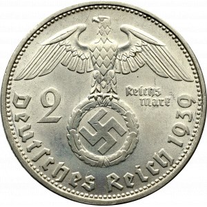 III Reich, 2 mark 1939 Hindenburg D - Double die !