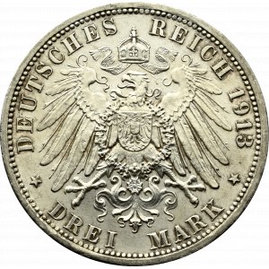 Germany, Preussen, 3 mark 1913