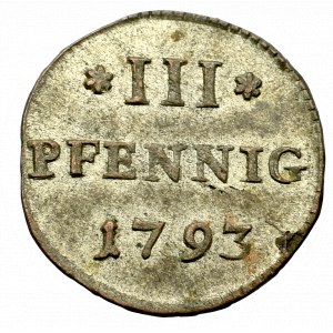 Germany, Saxony, 3 pfennig 1793