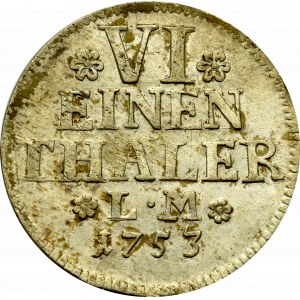 Germany, Braunschweig-Luneburg, 1/6 thaler 1753