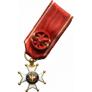 II RP, Miniatura Krzyża oficerskiego Orderu Odrodzenia Polski - złoto