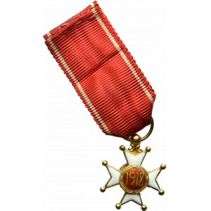 II RP, Miniatura Krzyża oficerskiego Orderu Odrodzenia Polski - złoto