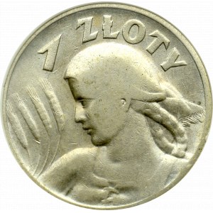 II Rzeczpospolita, 1 złoty 1925 (z kropką), Londyn Kobieta i kłosy