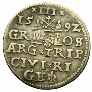 Sigismund III, 3 groschen 1592, Riga