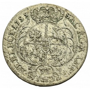 Germany, Saxony, Friedrich August II, 6 groschen 1755, Leipzig