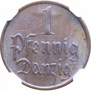 Free City of Danzig, 1 pfennig 1937 - NGC MS64 BN