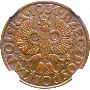 II Republic of Poland, 2 groschen 1931 - NGC MS64 BN