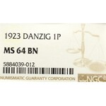 Free City of Danzig, 1 pfennig 1923 - NGC MS64 BN