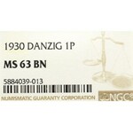 Free City of Danzig, 1 pfennig 1930 - NGC MS63 BN