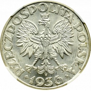 II Rzeczpospolita, 2 złote 1936 Żaglowiec - NGC MS63
