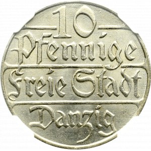 Free City of Danzig, 10 pfennig 1923 - NGC MS64