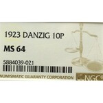 Free City of Danzig, 10 pfennig 1923 - NGC MS64
